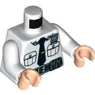 Torso Shirt, Pockets, Black Tie, Radio, Belt Print, White Arms, Light Nougat Hands