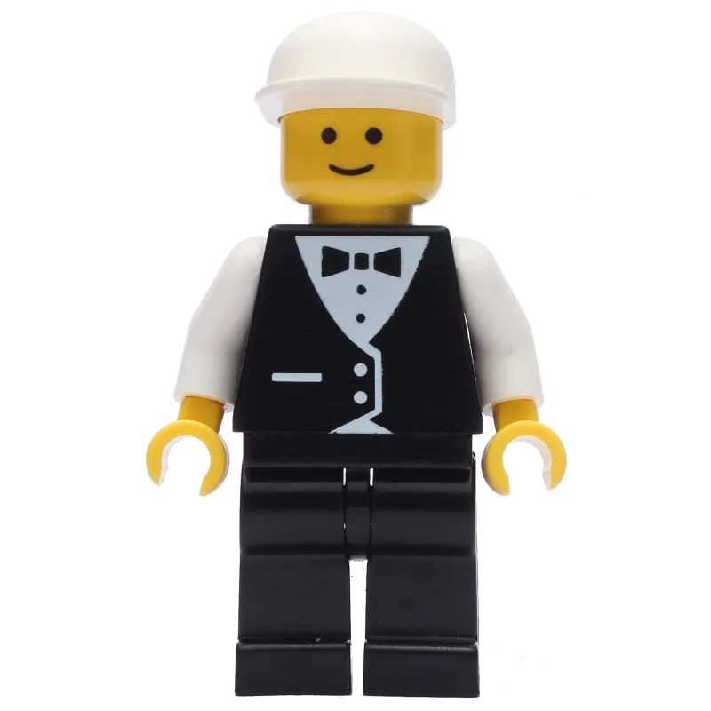 Man, Black Suit and Bow Tie, White Cap