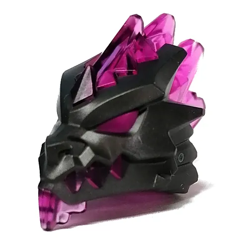 Minifig Head Special Dragon Helmet with Trans-Dark Pink Eyes, Teeth, Mohawk Mold Pattern