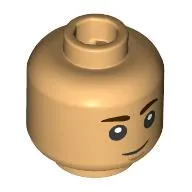 Minifig Head Jacen Syndulla, Dark Brown Eyebrows, Crooked Smile / Open Mouth Smile Print