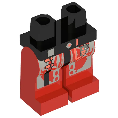 Hips and Red Legs with Silver Circuitry Print LEGO P