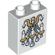 Duplo Brick 1 x 2 x 2 with Crystal Chandelier Print