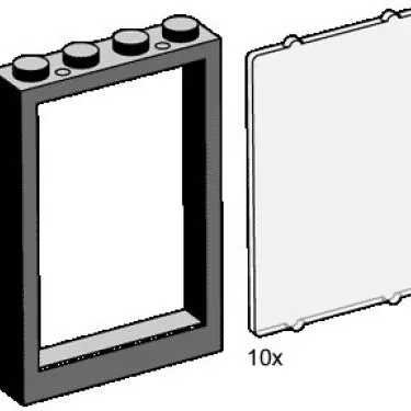 1 x 4 x 5 Black Window Frames with Clear Panes