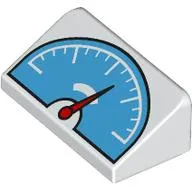 Slope 30° 1 x 2 x 2/3 with Medium Azure Scale / Speedometer, Red Dial print