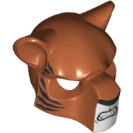 Mask Feline with Black Nose, Large Tiger Stripes and Fangs Print