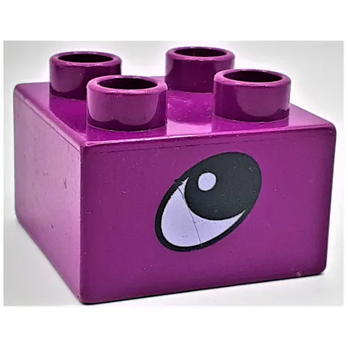 Duplo Brick 2 x 2 with Eye, Rhino's Print on Two Sides