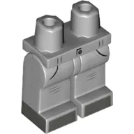 Hips and Light Bluish Gray Legs with Black Pockets, Dark Bluish Gray Boots Print