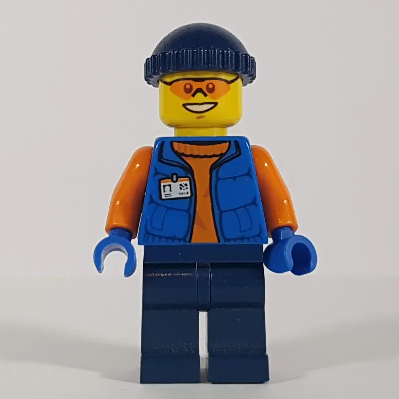 Arctic Explorer, Dark Blue Hat, Orange Sunglasses