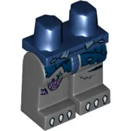 Hips and Dark Bluish Gray Legs with Dark Blue Loincloth, Purple Sinew Patches and White Claws Print