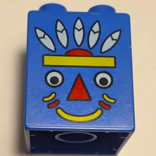 Duplo Brick 2 x 2 x 2 with Indian Totem Pole Print