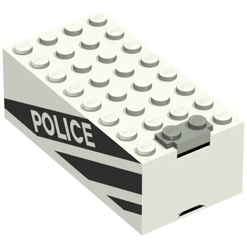 Battery Box, 9V Small [Complete Assembly] with 'POLICE' and Black Stripes Print