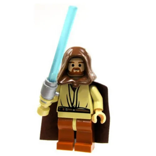 Minifig Complete Assembly, Obi-Wan Kenobi with Light-Up Lightsaber