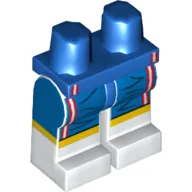 Hips and White Legs with Wrinkled Shorts, Yellow Stripe and White Vertical Lines Print