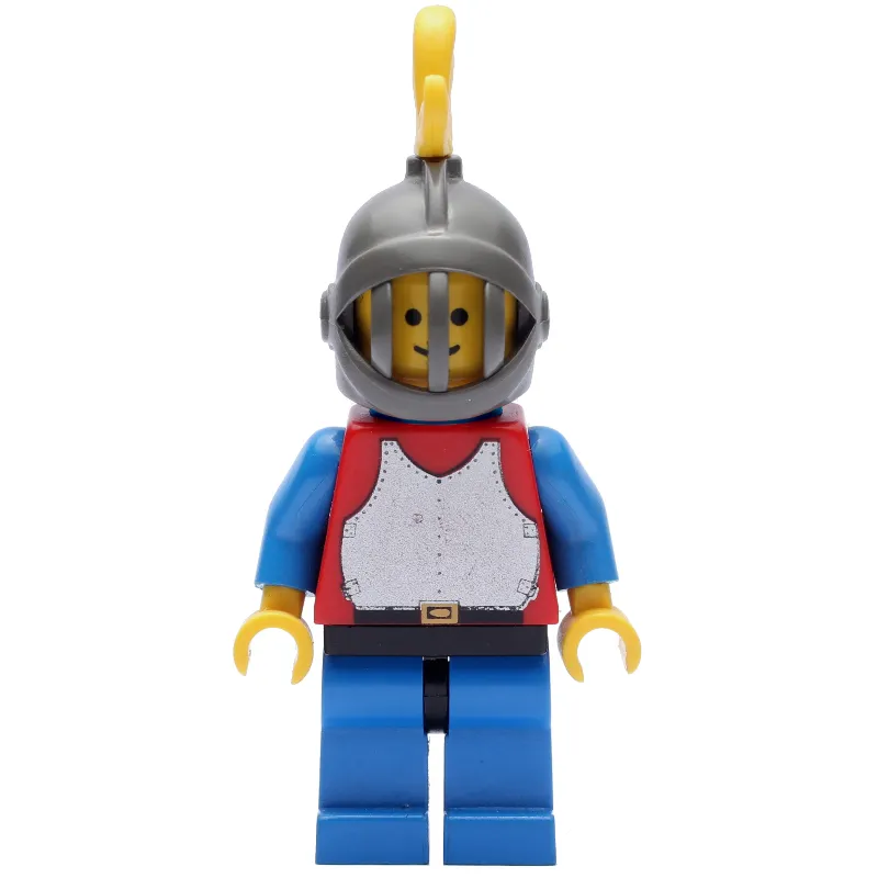 Knight (Breastplate on Red) - Blue Legs, Yellow Plume, Plastic Cape