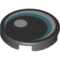 Tile Round 2 x 2 with Blue Eye Print