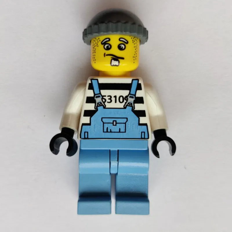 Criminal, Medium Blue Overalls over Prison Shirt