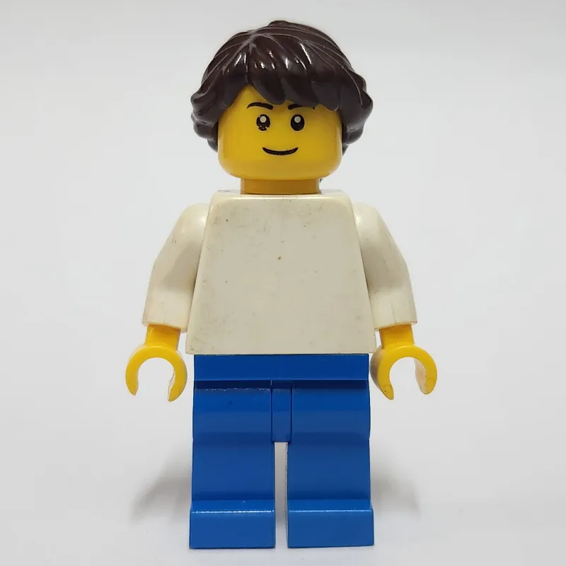 White Torso, Blue Legs, Long Reddish Brown Hair