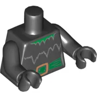 Torso Witch with Torn Collar and Green Belt with Gold Buckle Print, Black Arms and Hands