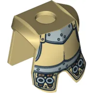 Minifig Neckwear Armor Breastplate with Leg Protection, Conquistador Silver Buckles Print