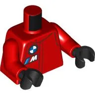 Torso, Racing Suit, BMW Logo, 'M' Print, Red Arms, Black Hands