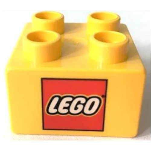Duplo Brick 2 x 2 with Lego Logo Print