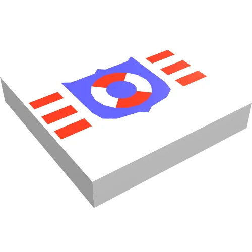 Tile 2 x 2 with Coast Guard Shield and Stripes Print