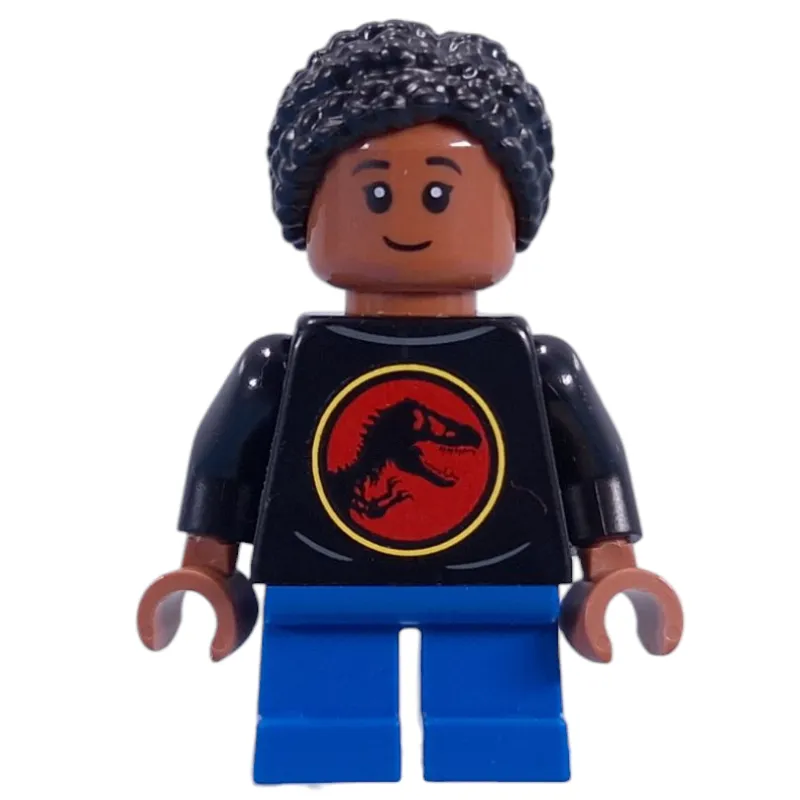 Kid, Jurassic Park Shirt, Blue Legs, Black Hair