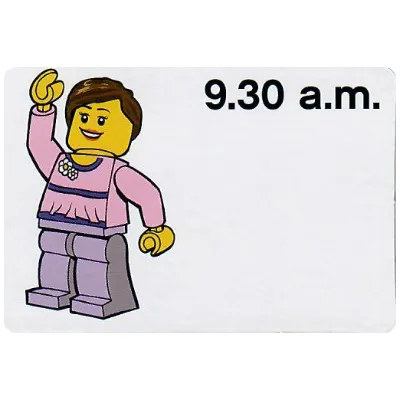 Activity Card, Time-Teaching 12-Hour Clock 9.30 a.m., Female