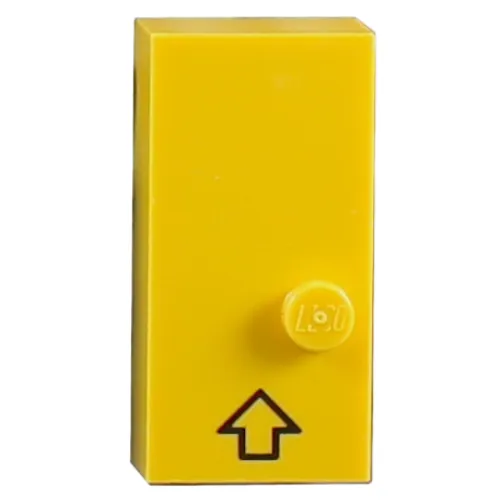 Braille Brick 2 x 4 with 1 Stud ⠠ and Up Arrow Print