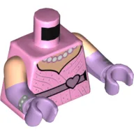 Torso, Dual Molded Arms, Dress, Dark Pink Belt with Heart, Pearl Necklace Print, Light Nougat Sleeves Pattern, Lavender Arms and Hands