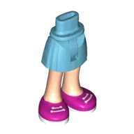 Minidoll Hips and Short with Skirt Magenta Shoes, White Laces and Soles Print [Thin Hinge]