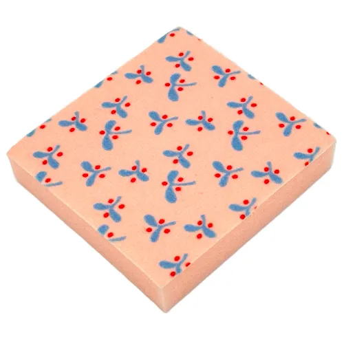 Scala, Pillow / Cushion 7 x 7 with Blue Leaves and Red Berries Print