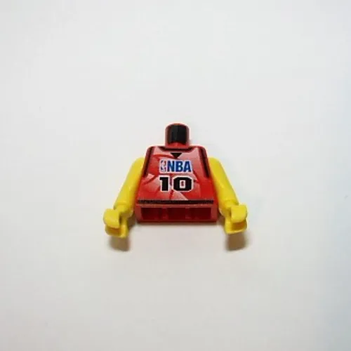 Torso Basketball Jersey, NBA Logo and '10' Print, Long One Piece Arms Yellow (NBA)