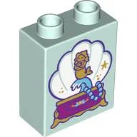 Duplo Brick 1 x 2 x 2 with Shell Music Box print