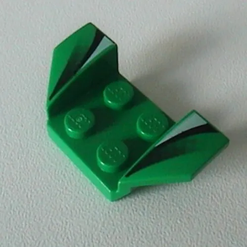 Mudguard 2 x 4 with 2 x 2 Studs and Flared Wings, White/Black Stripe and Black Fade Print