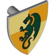 Shield Triangular with Dragon on Medium Nougat and Tan Quarters Print