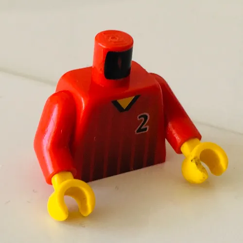 Torso Soccer Shirt, Black Fading Stripes and '10' Front and Back Print, Red Arms, Yellow Hands