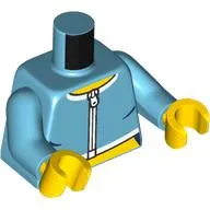 Torso, White Zipper, Tri, Bare Stomach print, Medium Azure Arms, Yellow Hands
