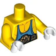 Torso, Muscles with Medium Blue Tank Top and Belt Print, Yellow Arms, White Hands