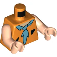 Torso Buckskin with Black Triangles and Dark Azure Tie Print (Fred Flintstone), Light Nougat Arms and Hands