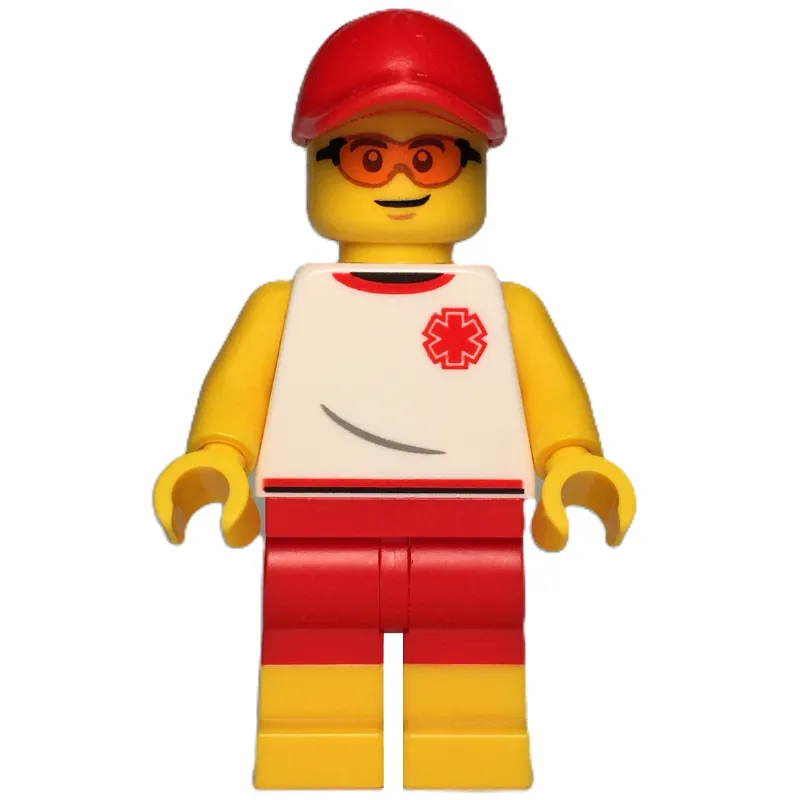Life Guard, White Torso, Red Shorts, Red Cap