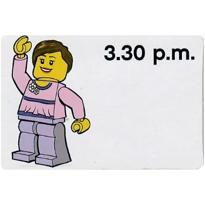 Activity Card, Time-Teaching 12-Hour Clock 3.30 p.m., Female