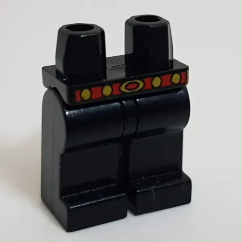 Hips and Black Legs with Red and Gold Belt Print