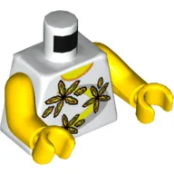 Torso Shirt 3 Flowers over Yellow and Silver Stripe / '2011 The LEGO Store San Diego, CA' on Back Print, Yellow Arms and Hands