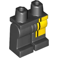 Hips and Black Legs with Narrow and Wide Double Yellow Stripes on Left Leg Print