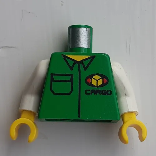Torso Shirt with Cargo Logo Print, White Arms, Yellow Hands