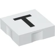Duplo Tile 2 x 2 with Capital 'T' Print
