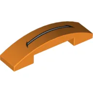 Slope Curved 4 x 1 Double with No Studs and Mouth Open Print