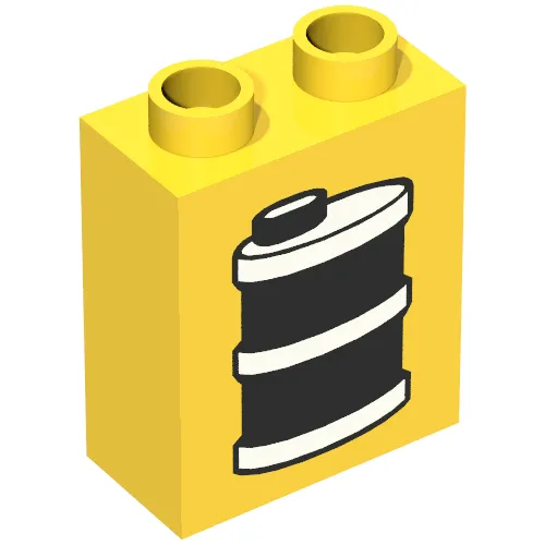 Duplo Brick 1 x 2 x 2 with Oil Drum / Can Print