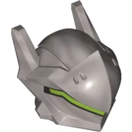 Helmet Raised Visor, Lime Stripe, Pointy Ears